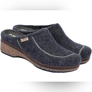 Pikolinos Granada Wow Wool Clogs Slip On Wedge Heel Mules Shoes 8.5-9 EU 40